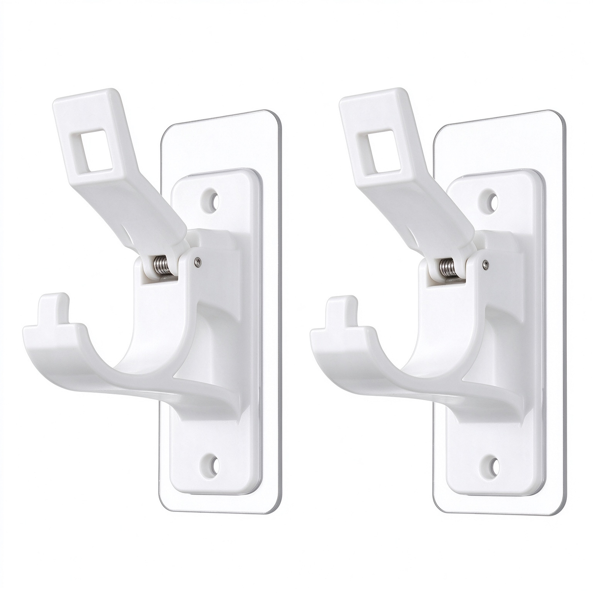 2-Pack No-Drill Curtain Rod Brackets, Self-Adhesive Multifunctional Acrylic Gel Rod Holder Hooks 🏠