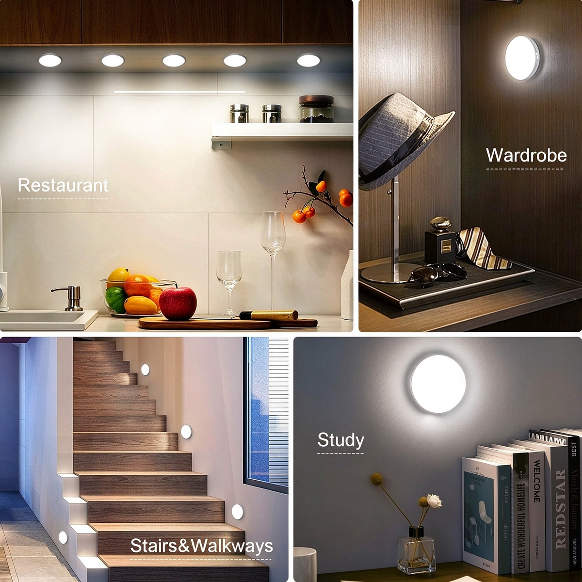 6 Pcs Motion Sensor Light, Rechargeable Night Light 💡