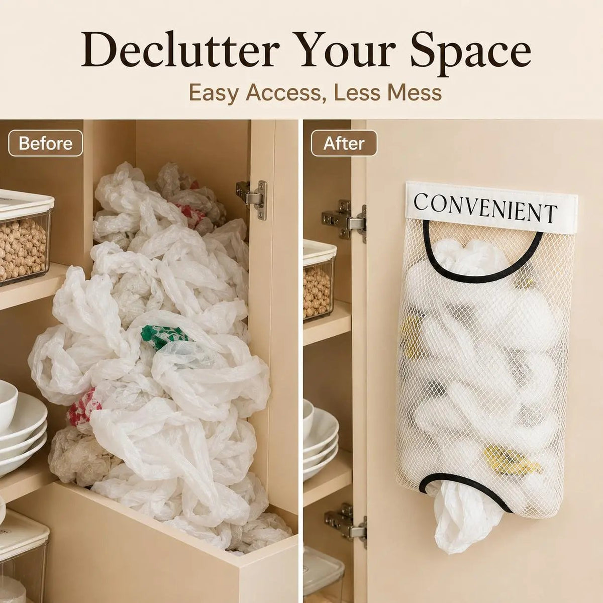 10PCS Grocery Garbage Bag Holder Trash Bag Dispenser Sticky Wall Mounted Mesh🛒