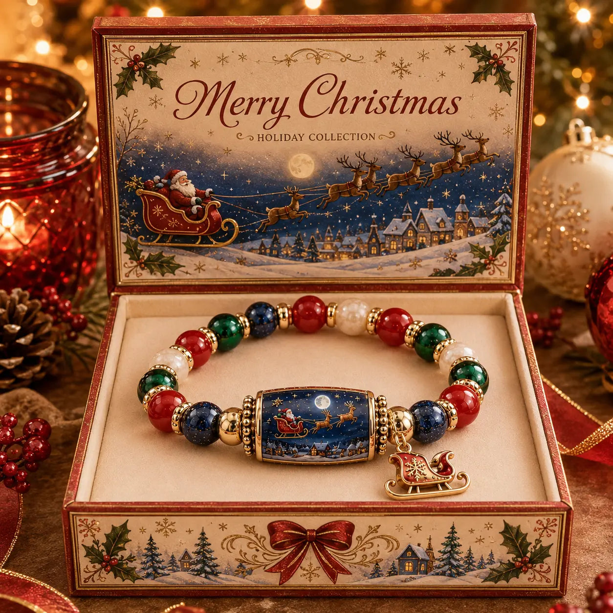 🎄 Limited Edition Christmas Story Beaded Bracelet Set | Holiday Gift Jewelry