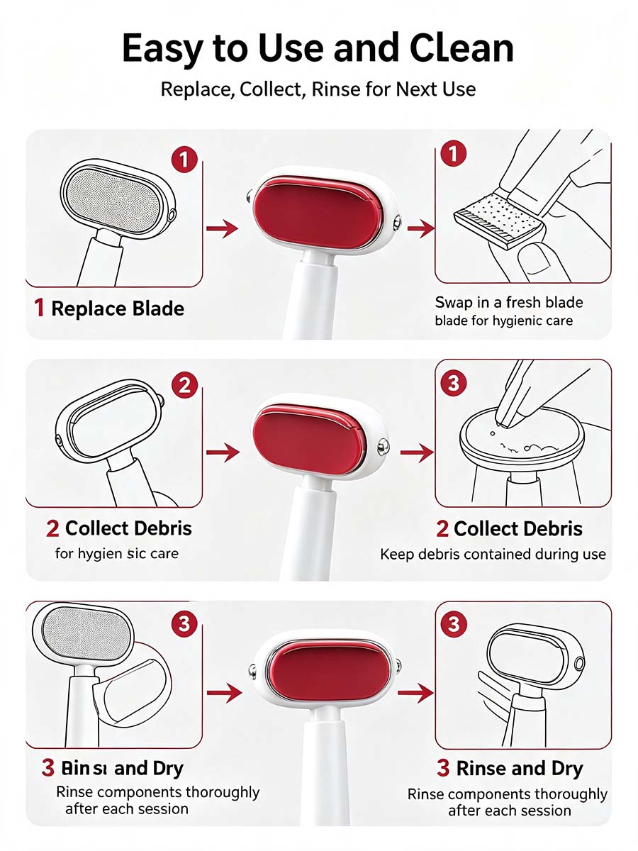 Dual‑Sided Foot Callus Remover, Replaceable Stainless Steel Blade Foot Scraper🦶