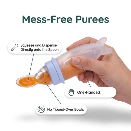 🎁Silicone Baby Feeding Bottle With Soft Spoon, 50ml