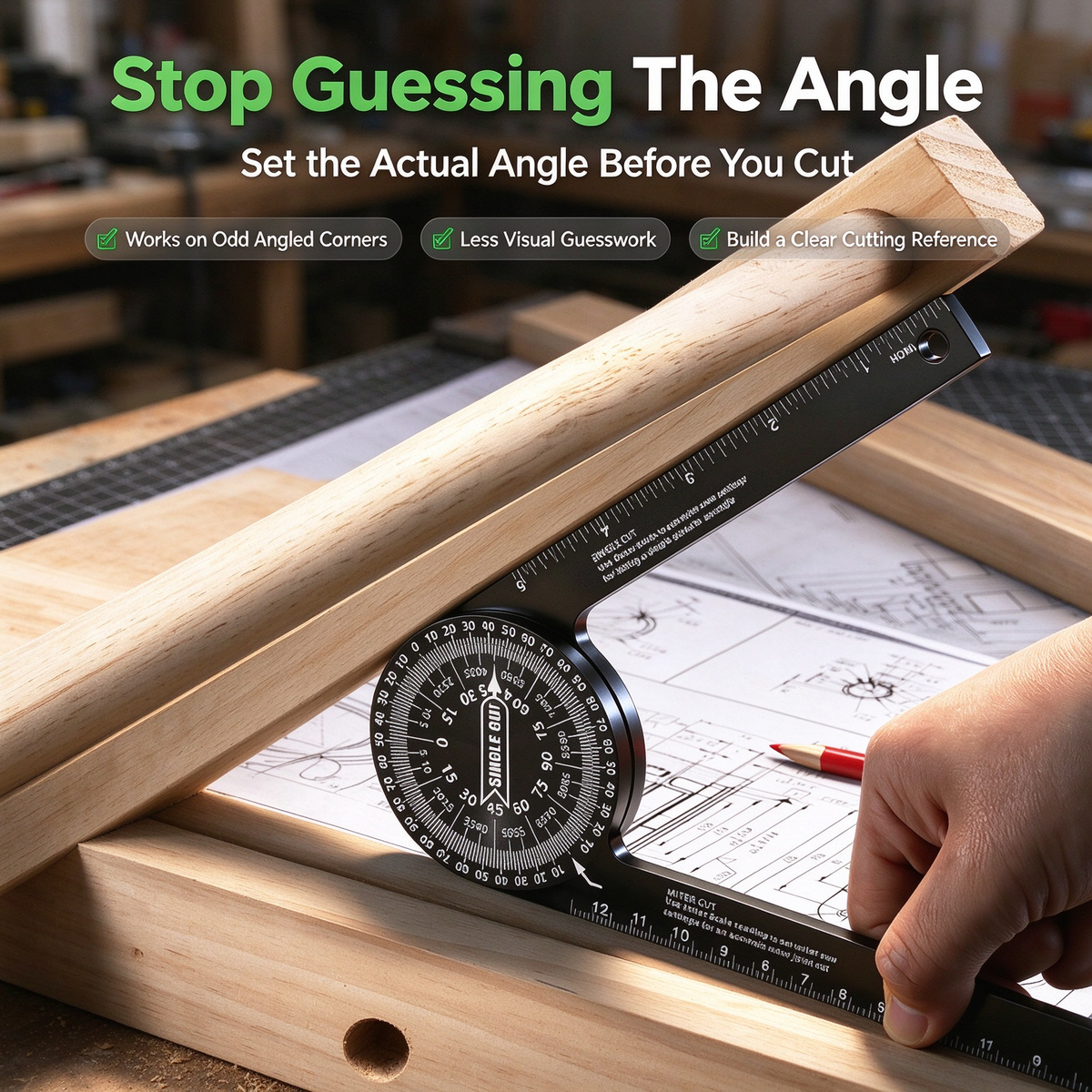 360° Adjustable Woodworking Angle Finder