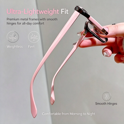 Women's Elegant Cat-Eye Metal Frame Reading Glasses - Plain Color-Blocked 👓