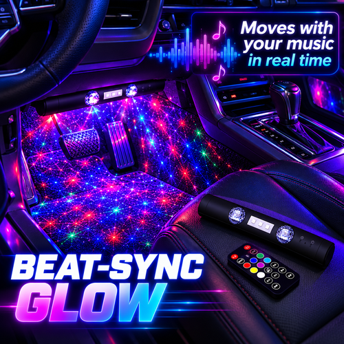 Car RGB Sound-Activated Ambient Starlight Bar🚗