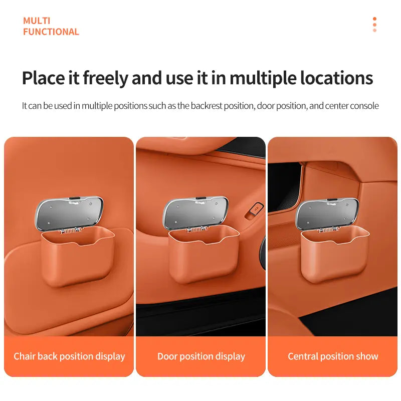 🔥Multifunctional Car Trash Can (Push-to-Open Lid) – Hanging Bin for Dry & Wet Waste (Waterproof & Drop-Resistant)💎