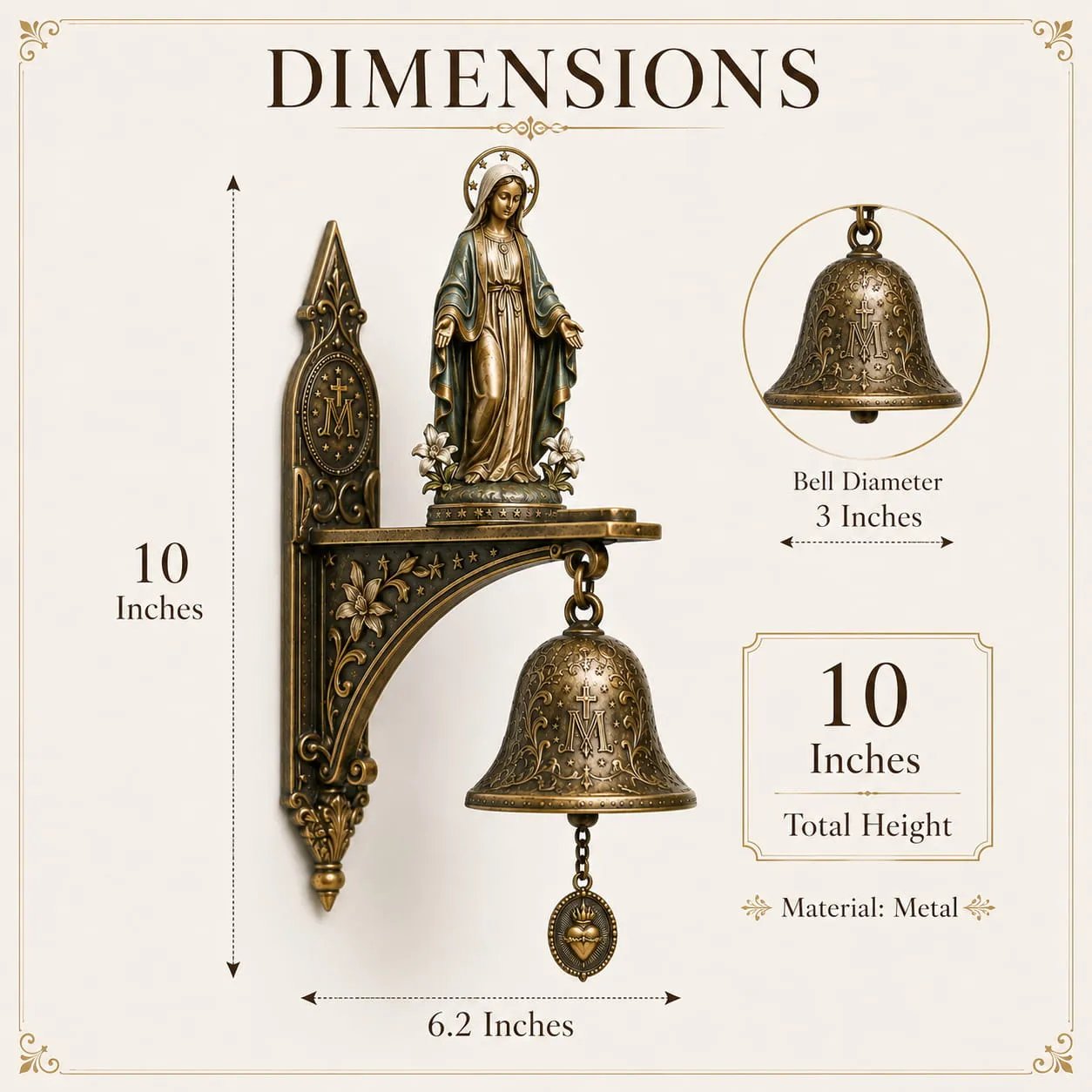 🙏 Our Lady of Grace Wall Bell – A Gift of Faith, Grace & Love 🔔
