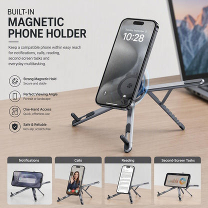 Magnetic Portable Multi-Functional Tablet, Phone, And Laptop Stand