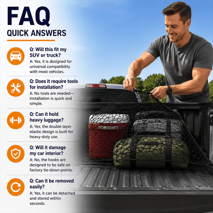 🧳 Heavy-Duty Elastic Cargo Net – Double-Layer Vehicle Storage Organizer