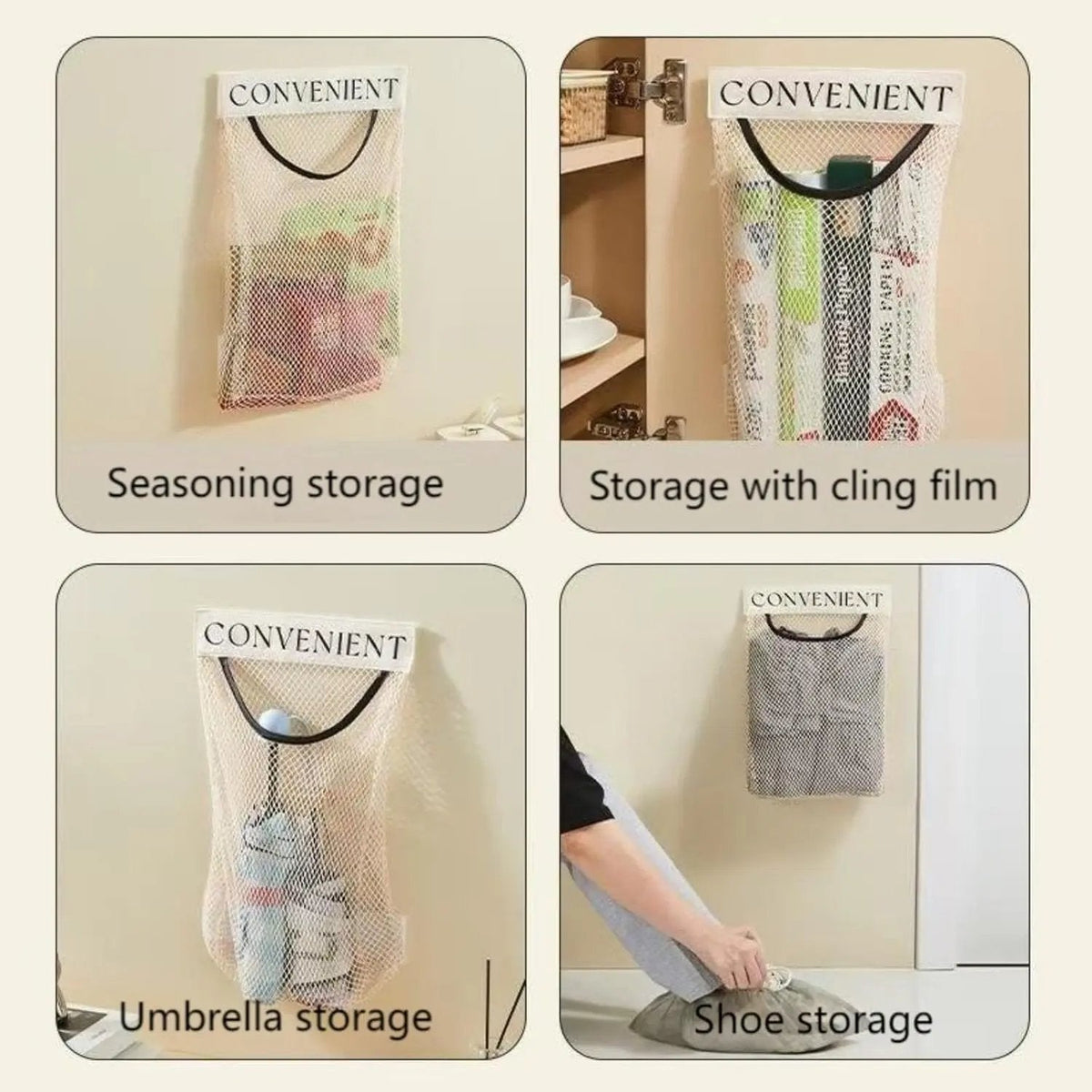 10PCS Grocery Garbage Bag Holder Trash Bag Dispenser Sticky Wall Mounted Mesh🛒