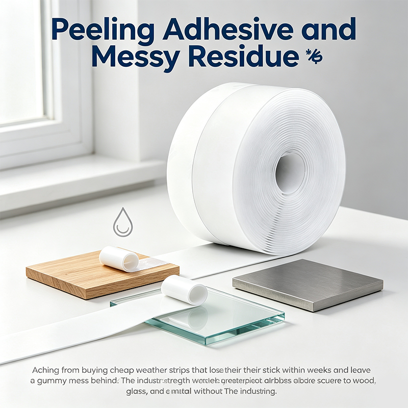 Adhesive Weather Stripping, 32.8Ft x1.38in Draught Excluder Insulation Tape for Doors, Windows, Shower Sealing🏡