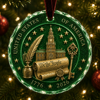 🎉🇺🇸 Limited Edition! 🔥🎄 2026 America 250th Anniversary Christmas Ornament
