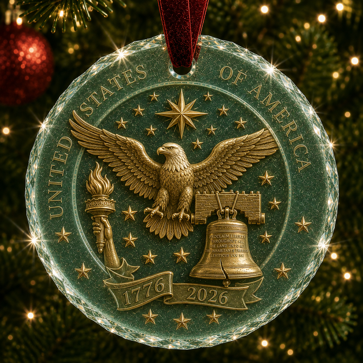 🎉🇺🇸 Limited Edition! 🔥🎄 2026 America 250th Anniversary Christmas Ornament