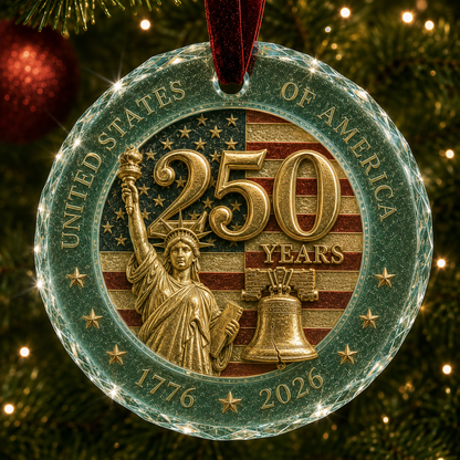🎄 2026 America 250th Anniversary Christmas Ornament