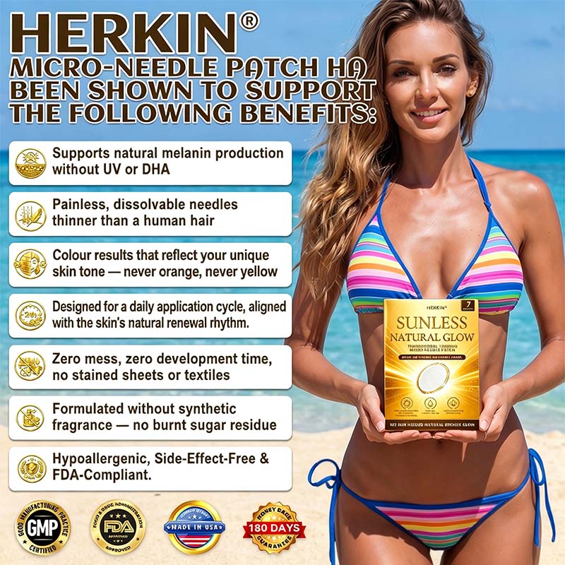 Sun-Free Micro-Needle Tanning Patches, Natural Even Bronze Tan, No Streaks & Orange Tone🧴