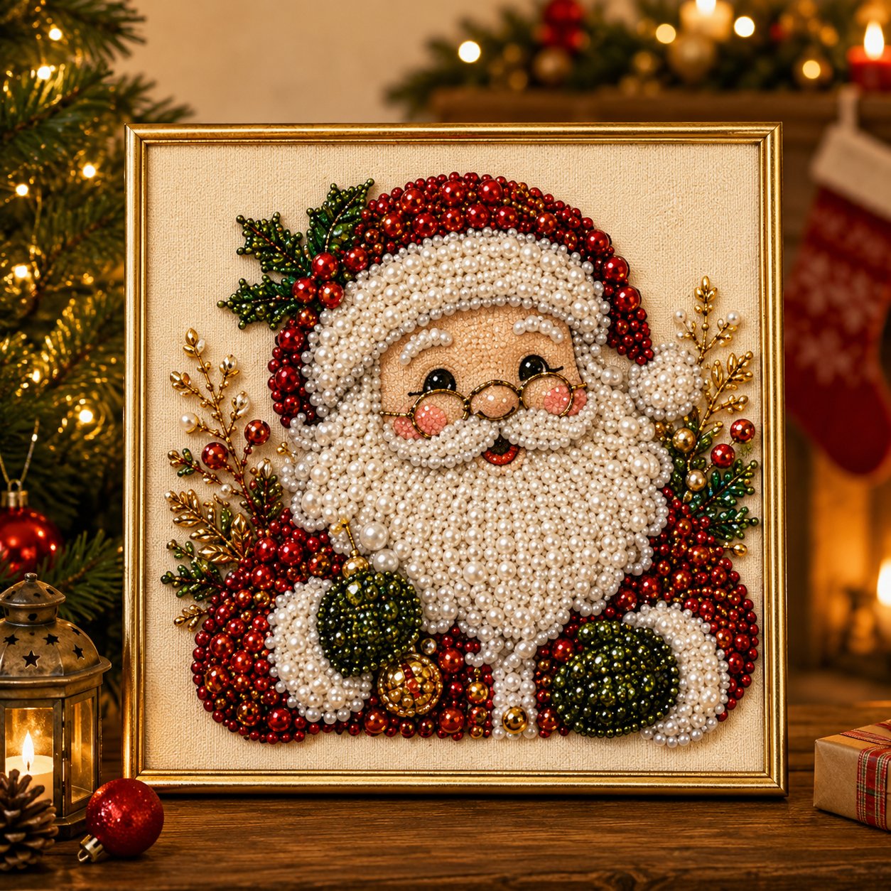 🎄DIY Christmas Pearl Diamond Painting Art Kit With Frame Relaxing & Beginner-Friendly 🎄🎄