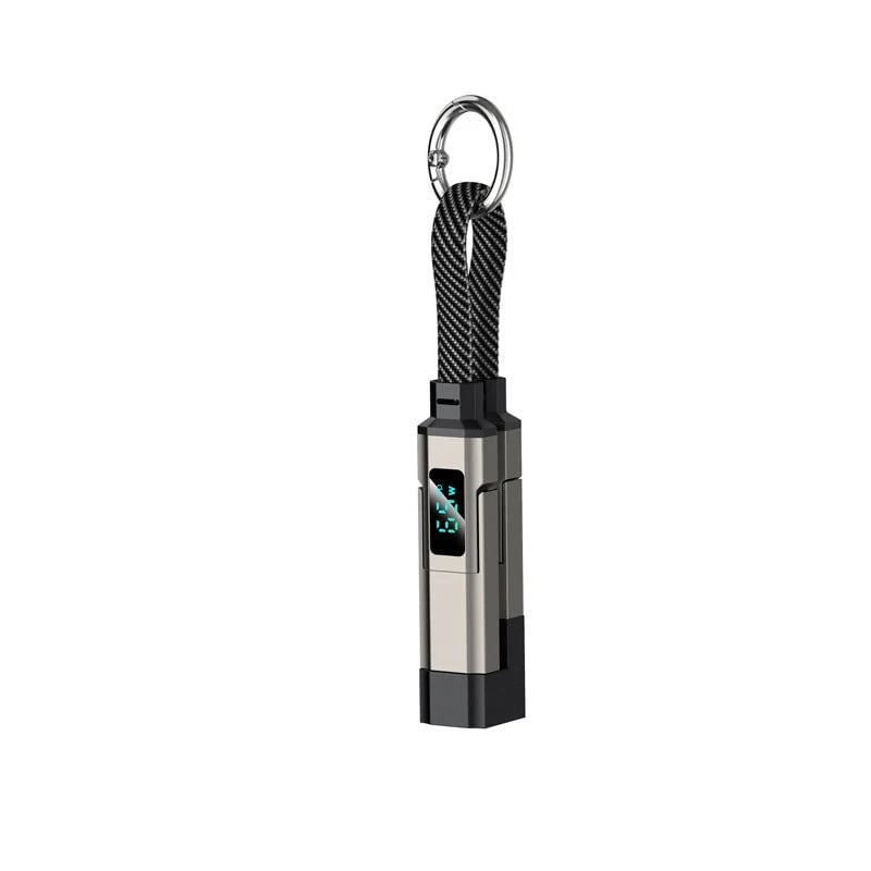 🔑⚡4-in-1 Digital Display Keychain Charging Cable