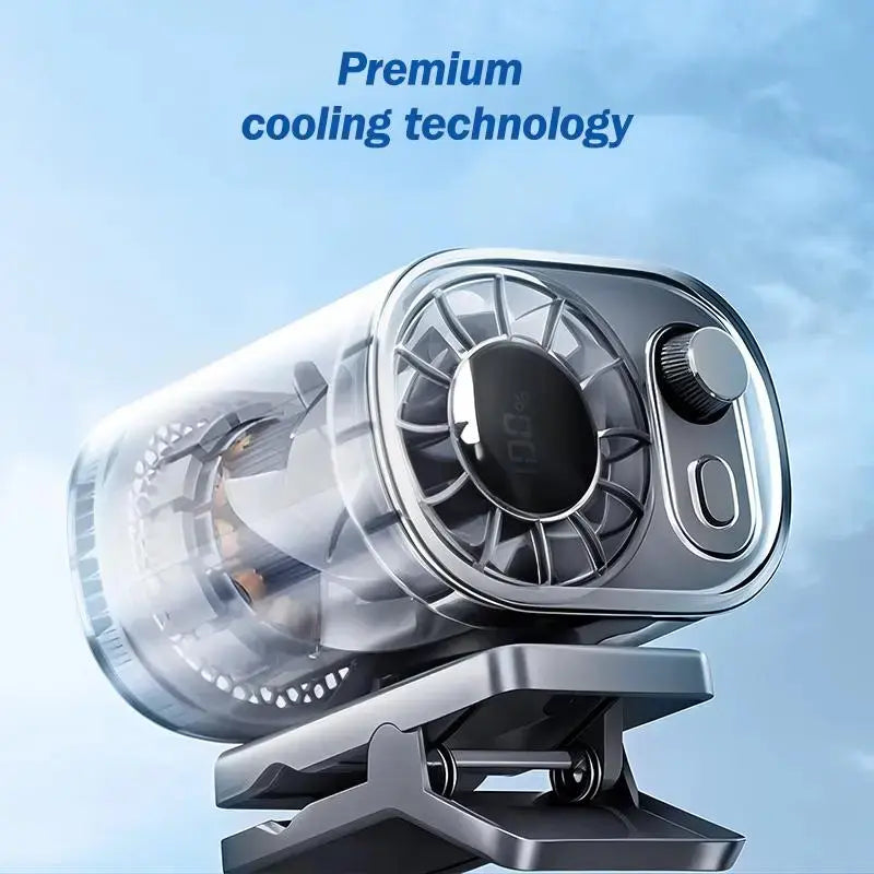 ❄️199-Speed USB Rechargeable Clip-On Fan – Portable, Strong Clamp, Long-Lasting Battery for Car, Desk & Travel