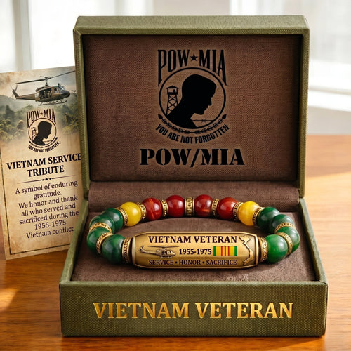 🎖️Vietnam Veteran Tribute Beaded Bracelet with Giftbox