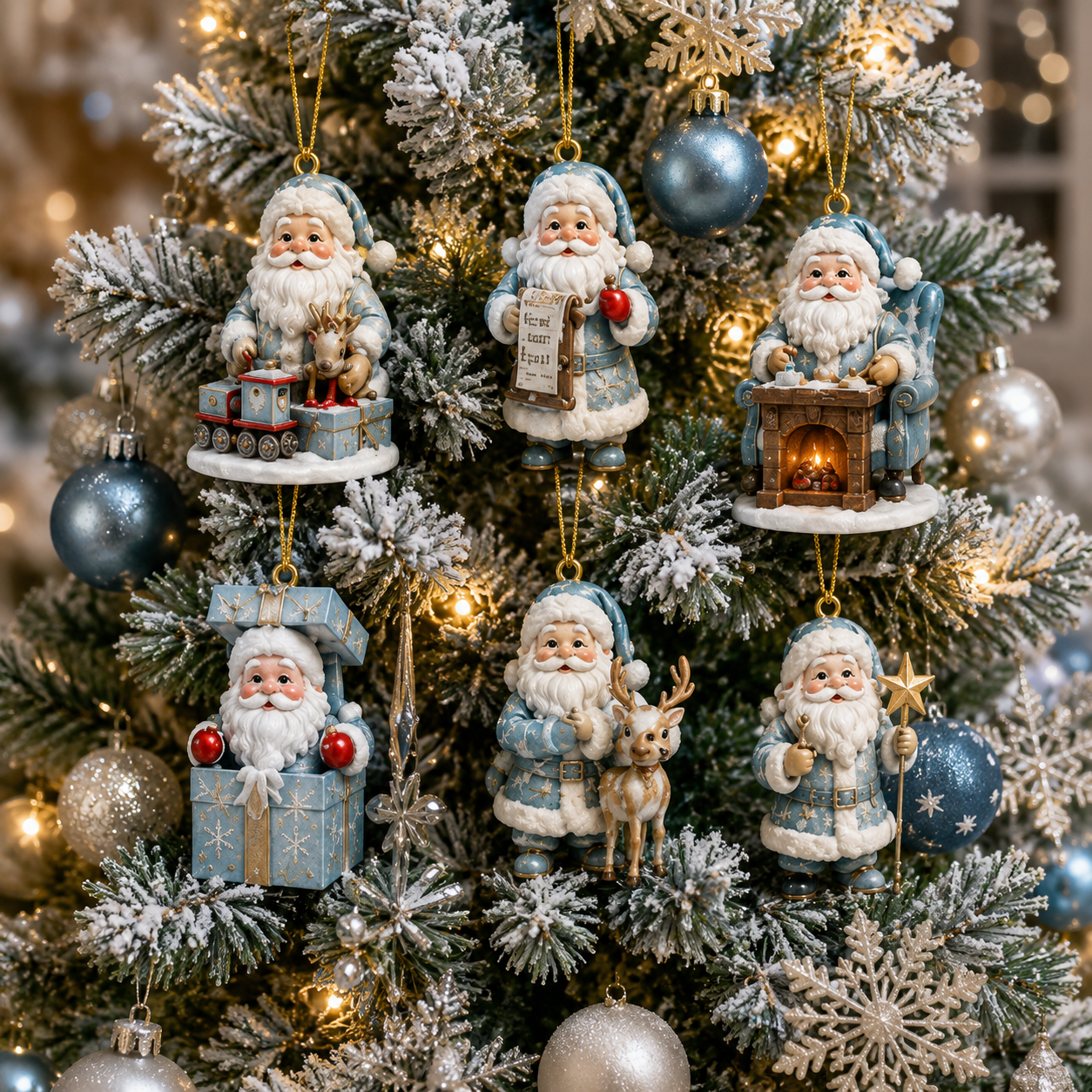 ✨24-Day Christmas Countdown Advent Calendar –Icy Santa Claus Ornament
