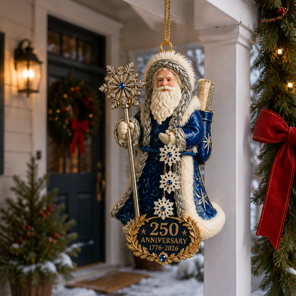 🔥Last 30pcs✨⏰ Limited anniversary edition✨49% OFF!🔥250th Anniversary Snowflake Santa Ornament for the Christmas Tree