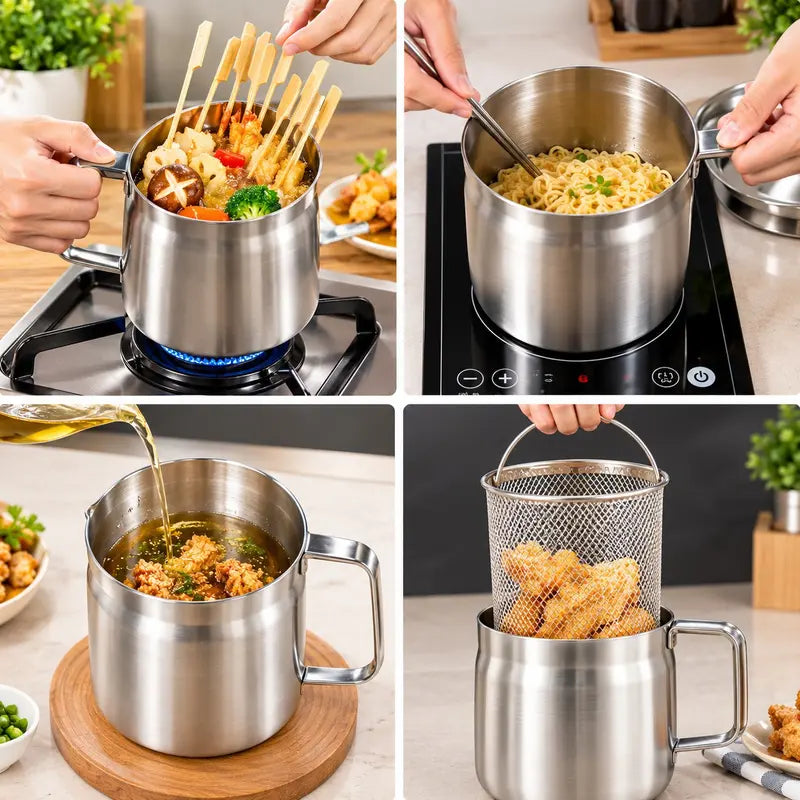 304 Stainless Steel Deep Fryer Pot Set 🍳