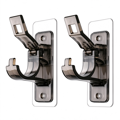 2-Pack No-Drill Curtain Rod Brackets, Self-Adhesive Multifunctional Acrylic Gel Rod Holder Hooks 🏠