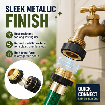 💧 Aluminum Alloy Garden Hose Connector (Quick-Connect 3/4")