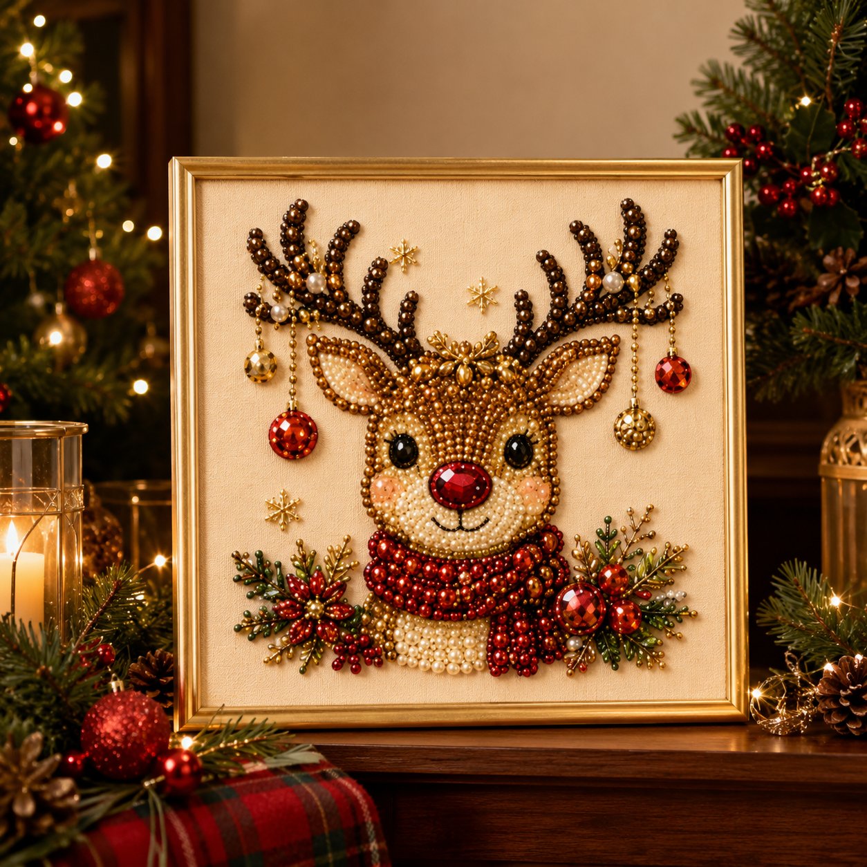 🎄DIY Christmas Pearl Diamond Painting Art Kit With Frame Relaxing & Beginner-Friendly 🎄🎄