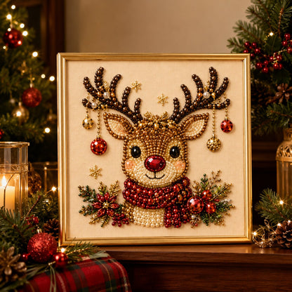 🎄DIY Christmas Pearl Diamond Painting Art Kit With Frame Relaxing & Beginner-Friendly 🎄🎄