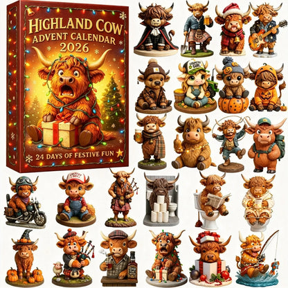 🎄 2026 Limited Edition Highland Cow Advent Calendar – 24 Collectible Christmas Surprises