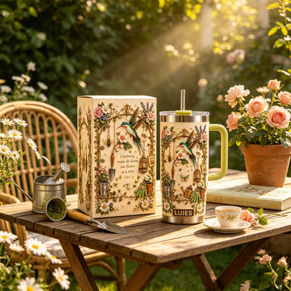 Personalized Gardening Hummingbirds & flowers Tumbler