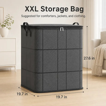 Spacious Moving Storage Bin, Zippered Organizer for Quilts, Large Capacity Fabric Bag for Moving Day & Bedroom Use 📦