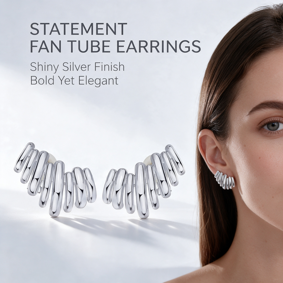 14K Gold Plated Statement Climber Stud Earrings for Women ✨💎