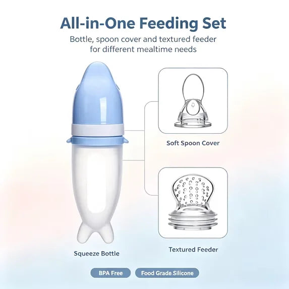 🎁Silicone Baby Feeding Bottle With Soft Spoon, 50ml