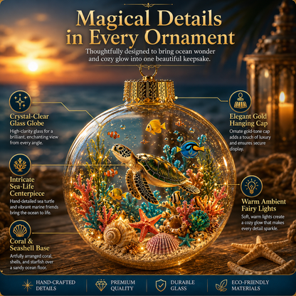 🌊Summer Ocean Animal Lighted Diorama Ornament – 🎁8 Magical Coastal Designs