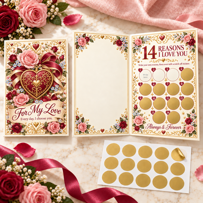 14 Reasons I Love You Scratch Off Valentine’s Card | Romantic Scratch Card Gift
