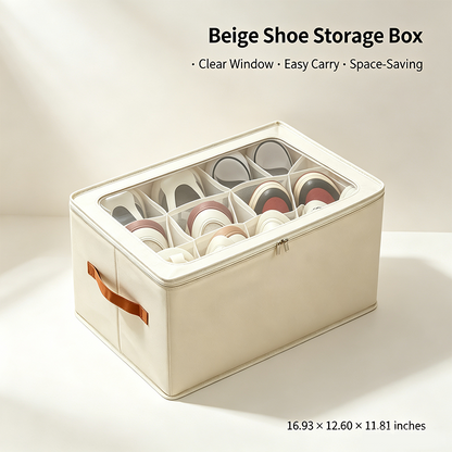 Foldable Shoe Organizer for Closet with Clear Cover 🥿
