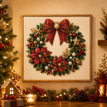 🎄DIY Christmas Pearl Diamond Painting Art Kit With Frame Relaxing & Beginner-Friendly 🎄🎄