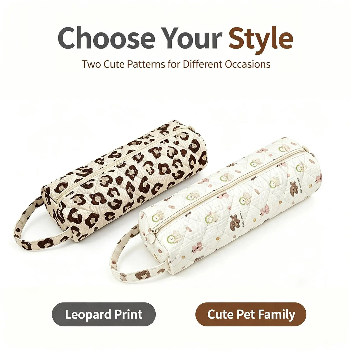 🎒Quilted Multi‐Purpose Storage Bag, Portable Zipper Cosmetic Makeup Pouch with Handle