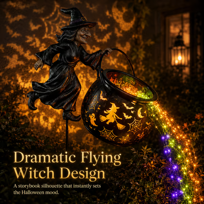 Halloween Witch Cauldron Garden Light