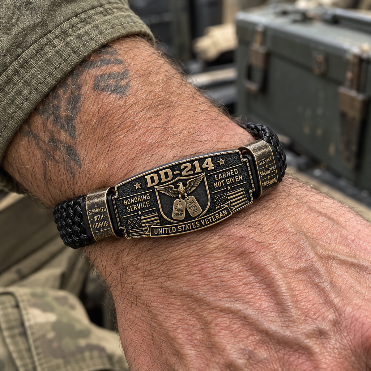 100% Handmade DD-214 Veteran Honor Bracelet