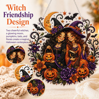 🔥Last Day 49% OFF - 🧙‍♀️🎃Halloween Witch Friendship Diamond Art Window Suncatcher(📦Buy 2 Free Shipping)