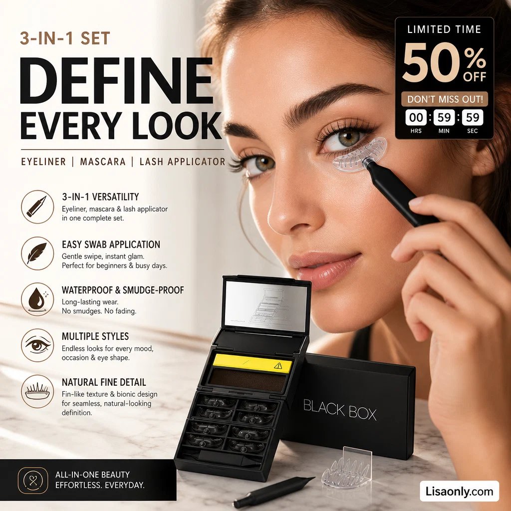3-in-1 Eye Makeup Stamp - Create Perfect Eyeliner & Natural Lower Lashes In Seconds