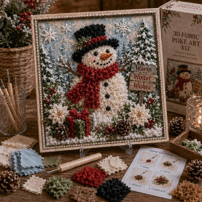 🔥🔥 LAST DAY 49% OFF – 🎄🧵 Premium 3D Christmas Fabric Poke Art Kit | No-Sew Holiday Craft with Pre-Punched Board, Fabric Squares & Display Stand 🎅✨