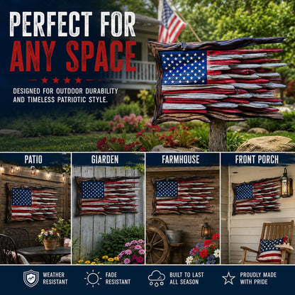 Handmade Wooden American Flag Wall Art 🔥