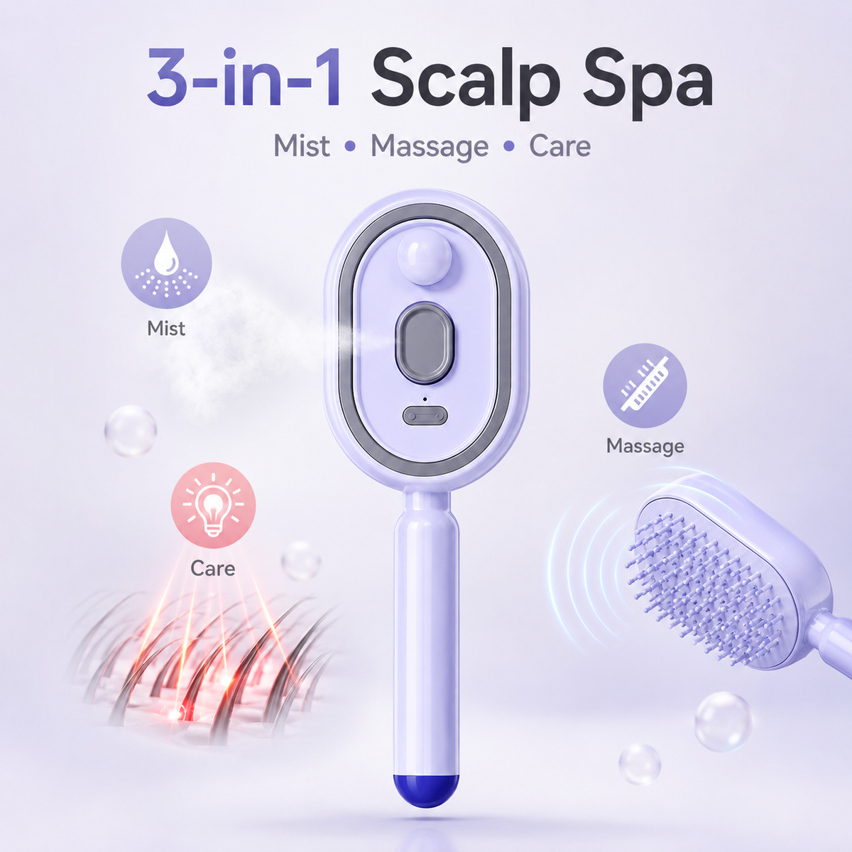 🔥Last Day 50% OFF Electric Mist-Spraying Massage Cushion Brush