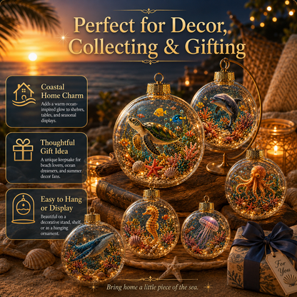🌊Summer Ocean Animal Lighted Diorama Ornament – 🎁8 Magical Coastal Designs