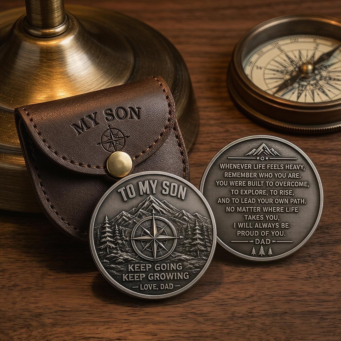 To My Son Inspirational Keepsake Coin From Dad