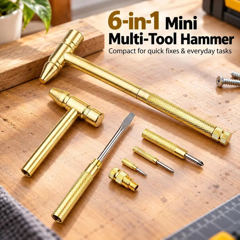 6 in 1 Mini Multifunction Hammer & Screwdriver Hand Tools Ideal ⚒️